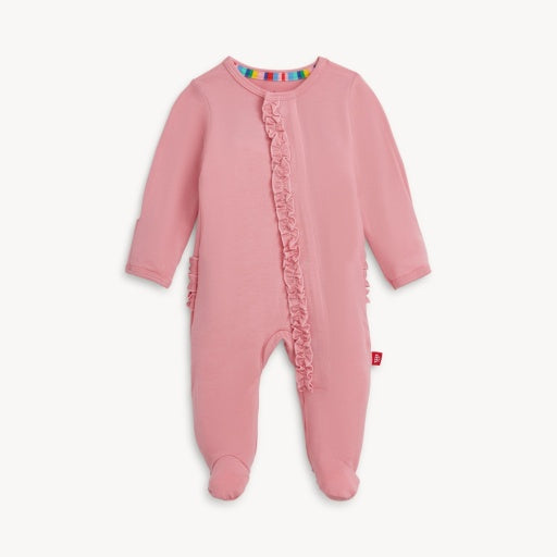 Magnetic Me Tickled Pink Modal Footie With Ruffles