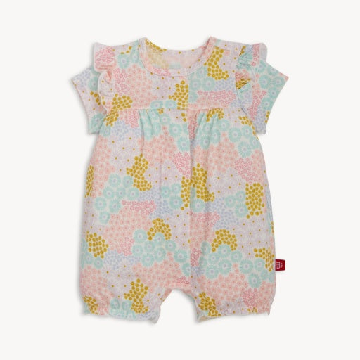 Magnetic Me Harper Modal Ruffle Silver Romper
