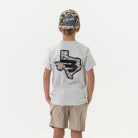 Burlebo Texas Camo Flying B | Short Sleeve | Ash Grey