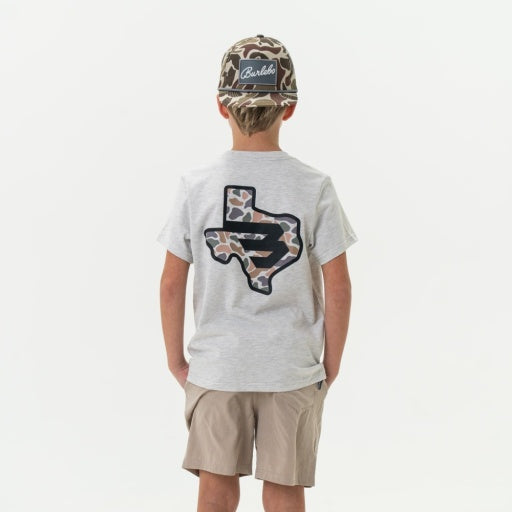 Burlebo Texas Camo Flying B | Short Sleeve | Ash Grey