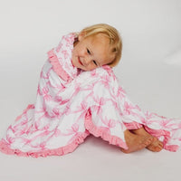 Copper Pearl Bamboo Ruffled Three | layer Quilt | Bow My Gosh