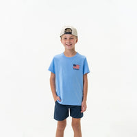 Burlebo Youth Tee | Camo Beach Cruiser - Ss - Heather Periwinkle