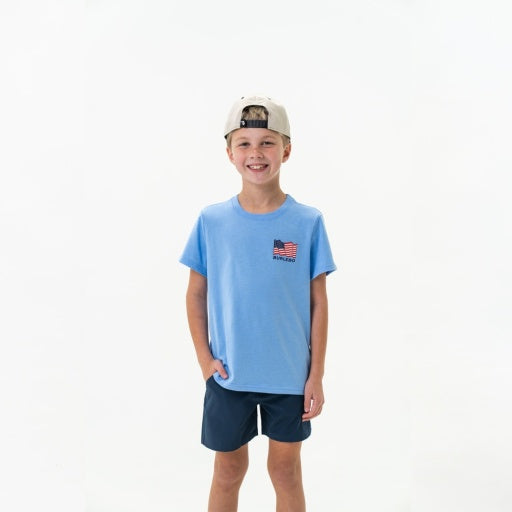 Burlebo Youth Tee | Camo Beach Cruiser - Ss - Heather Periwinkle