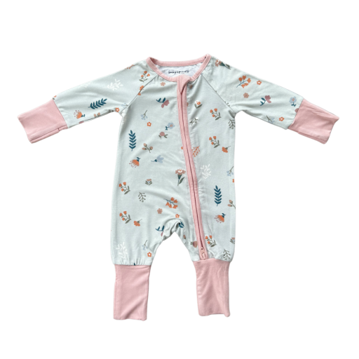 Babysprouts Long Sleeve Zip Romper | Botanical