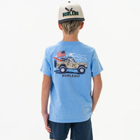 Burlebo Youth Tee | Camo Beach Cruiser - Ss - Heather Periwinkle