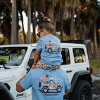 Burlebo Youth Tee | Camo Beach Cruiser - Ss - Heather Periwinkle
