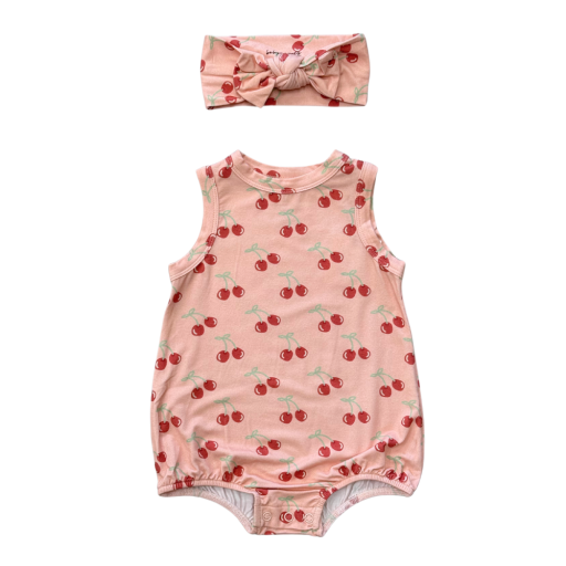 Babysprouts Clothing Company Bubble Bodysuit Set | Cherries