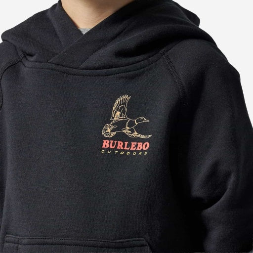 Burlebo Youth Fleece Hoodie Duck Wild | Black