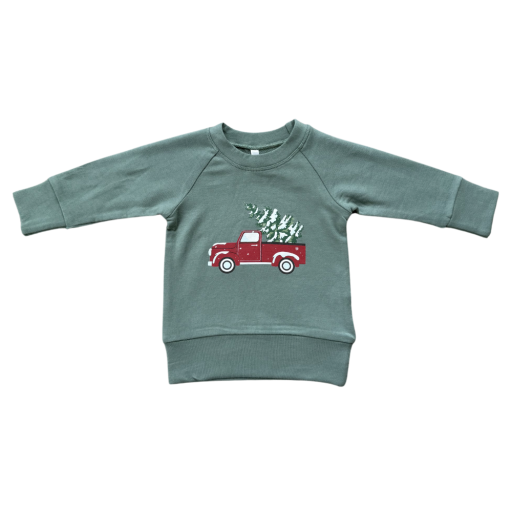 Babysprouts Clothing Company Raglan Sweatshirt | Christmas Truck
