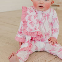 Copper Pearl Bamboo Ruffled Security Blanket Set | Bow My Gosh