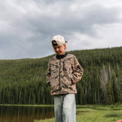 Burlebo Youth Sherpa Full Zip Jacket | Rocky Mountain Camo