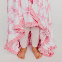 Copper Pearl Bamboo Ruffled Three | layer Quilt | Bow My Gosh
