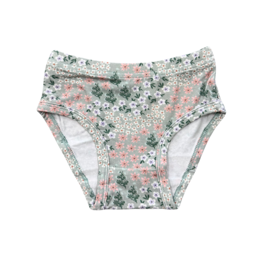Babysprouts Clothing Company Girl's Underwear | Aqua Grey Floral