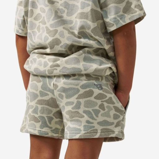 Burlebo Youth Vintage Washed Shorts | Classic Deer Camo