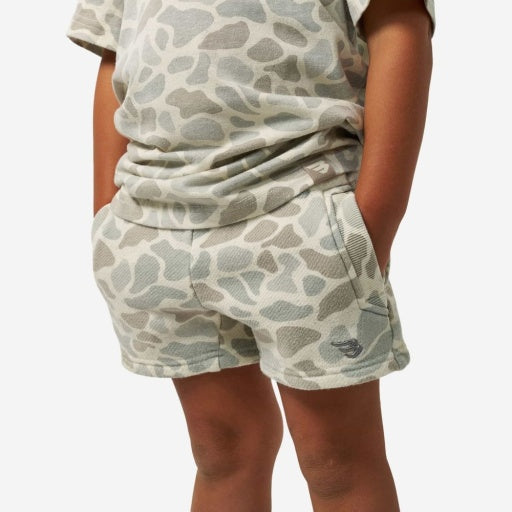 Burlebo Youth Vintage Washed Shorts | Classic Deer Camo