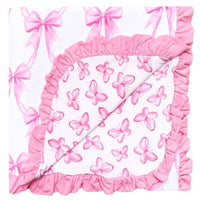 Copper Pearl Bamboo Ruffled Three | layer Quilt | Bow My Gosh