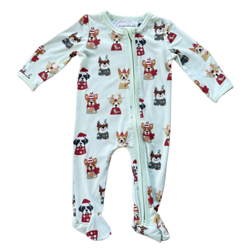 Babysprouts Clothing Company Footie Romper | Christmas Dogs