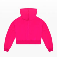 Tenly French Terry Raw-Edge Zip Hoodie Cerise | Cerise