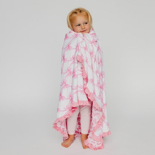 Copper Pearl Bamboo Ruffled Three | layer Quilt | Bow My Gosh