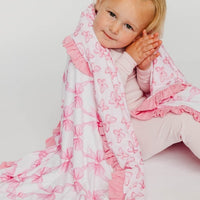 Copper Pearl Bamboo Ruffled Three | layer Quilt | Bow My Gosh
