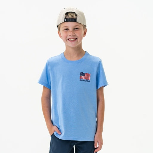Burlebo Youth Tee | Camo Beach Cruiser - Ss - Heather Periwinkle