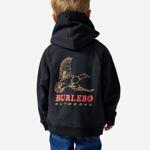 Burlebo Youth Fleece Hoodie Duck Wild | Black