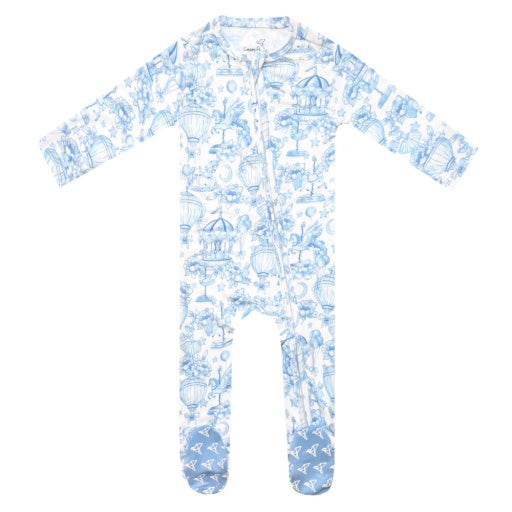 Copper Pearl Bamboo Zip-up Footie Pajama | Vintage Carnival