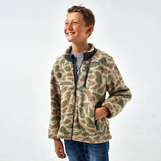 Burlebo Toddler Sherpa Full Zip Jacket | Alpine Camo