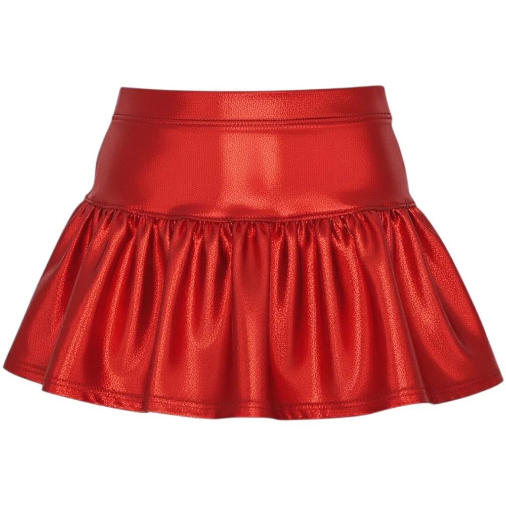 Gathered Skort in Red Shimmer