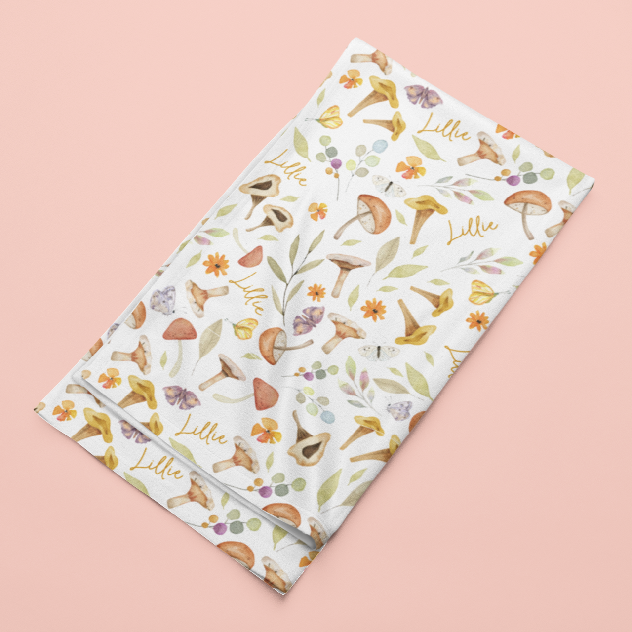 Sugar + Maple Stretchy Blanket | Whimsical Mushroom