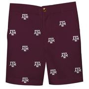 Texas AM Aggies All Over Maroon Print Structured Short