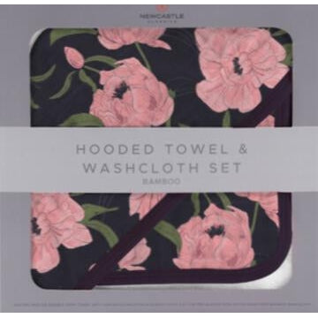 Newcastle Classics Peonies Hooded Towel + Washcloth Set