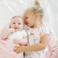 Saranoni Lush Satin Border Receiving Blanket | Light Pink