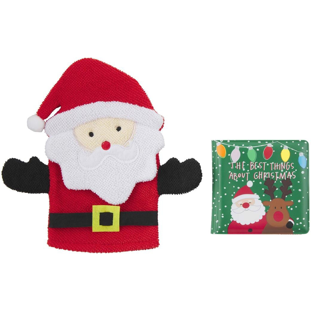 *Mud Pie Santa Bath Book And Mitt