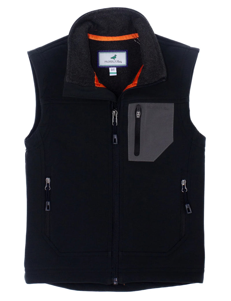 Properly Tied LD Peak Softshell Vest | Pitch Black - Baby Biz