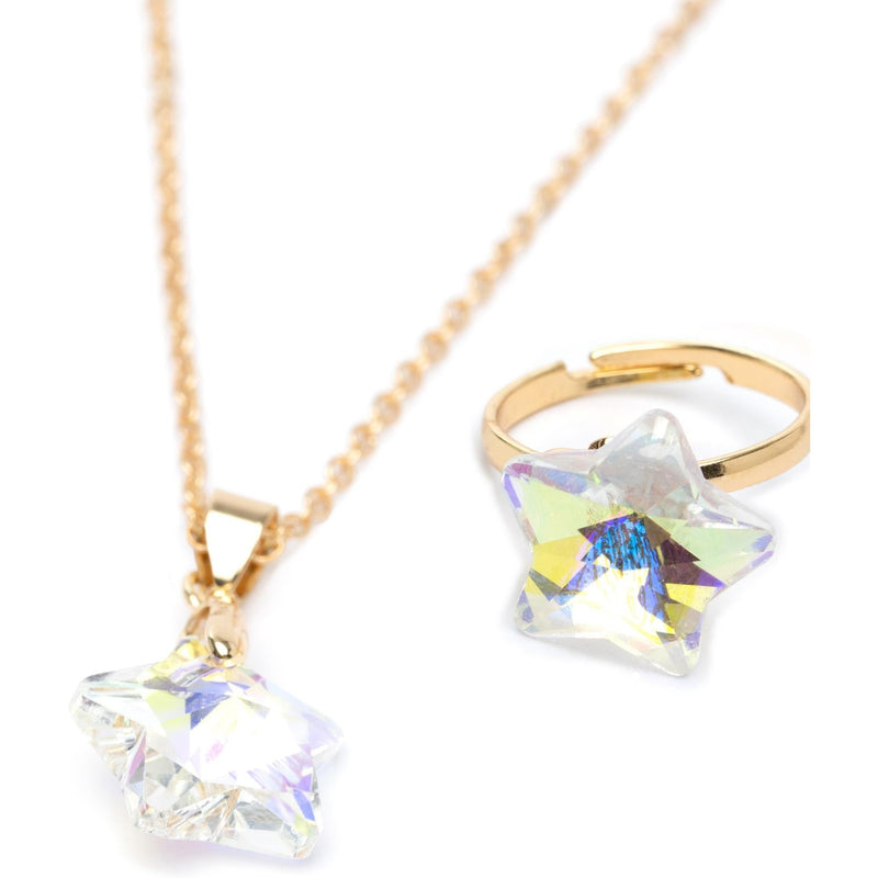 Great Pretenders Boutique Holographic Star Necklace & Ring Set