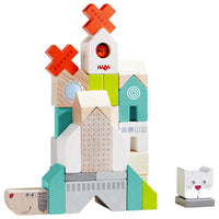 Haba Dog & Cat 31-Piece Wooden Building Block Set