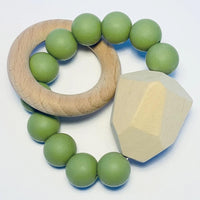 Sugar + Maple Silicone + Beechwood Teether Gem