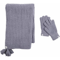 Mud Pie Chenille Glove & Scarf | Grey