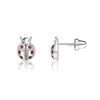 Sterling Silver Girls Screw-Back Ladybug Earrings for Kids