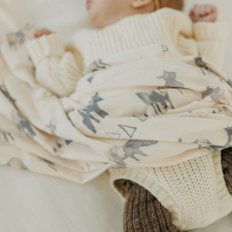 Copper Pearl Knit Swaddle Blanket | Cody