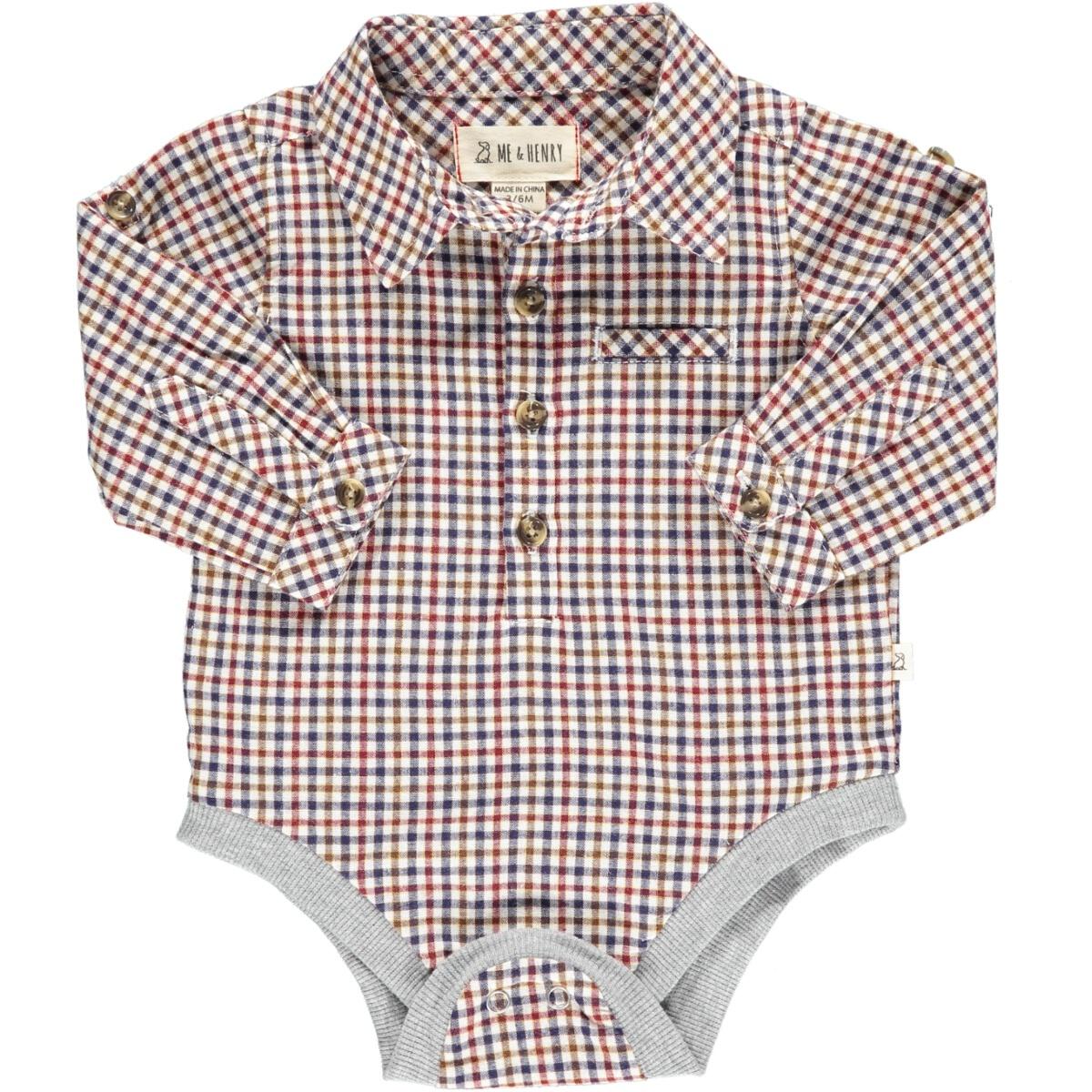 JASPER  Woven onesie NAVY/CREAM/WINE PLAID