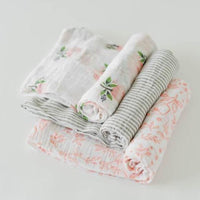 Little Unicorn Cotton Muslin Swaddle Blanket Set - Garden Rose