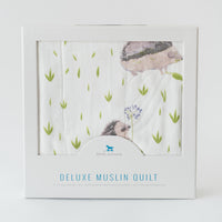 Little Unicorn Deluxe Muslin Quilt - Hedgehog