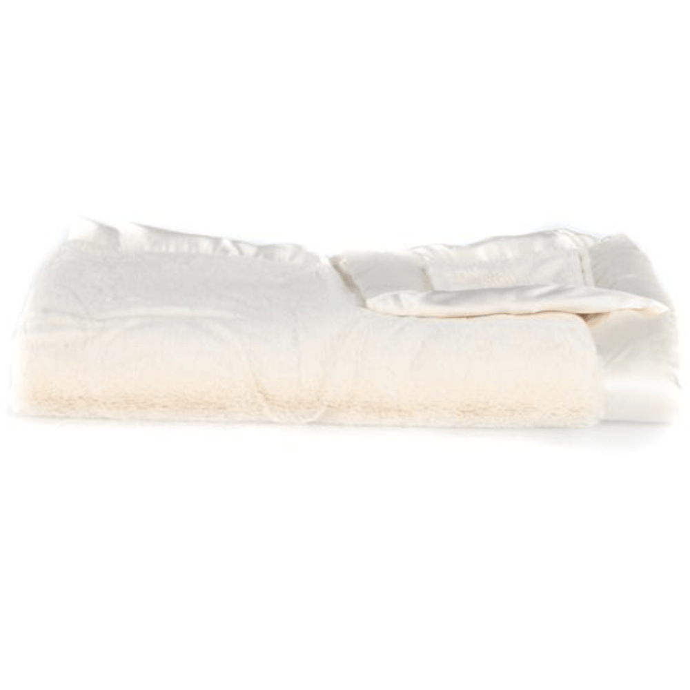Saranoni Lush Satin Border Receiving Blanket | Ivory