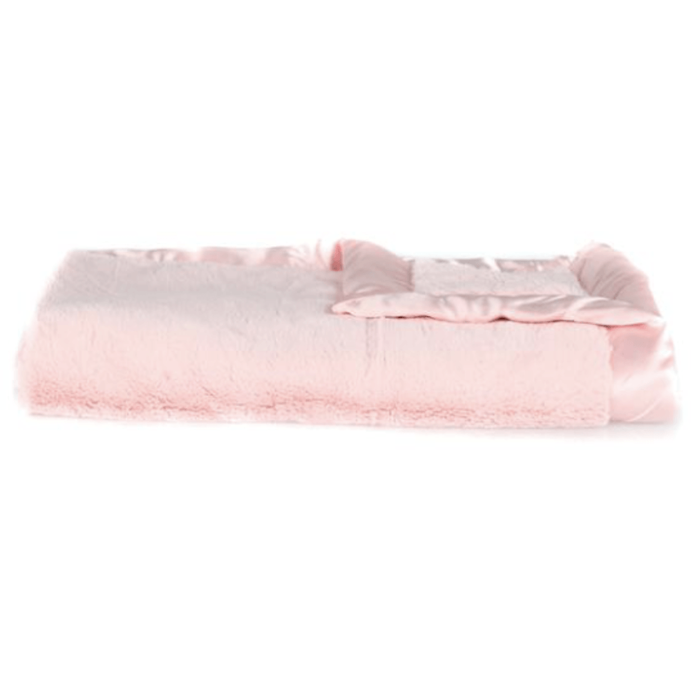 Saranoni Lush Satin Border Receiving Blanket | Light Pink
