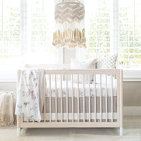 Solid Crib Skirt - Dove Taupe