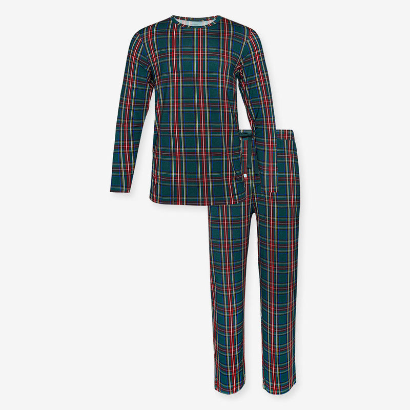 Posh Peanut Tartan Plaid Men Long Sleeve Pajama Set