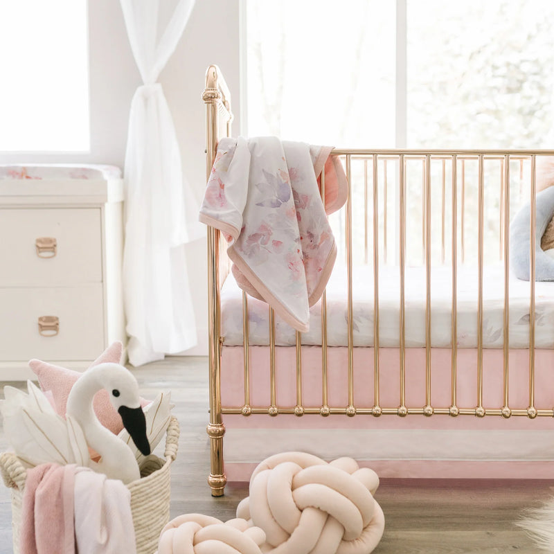 SOLID CRIB SKIRT - BLUSH