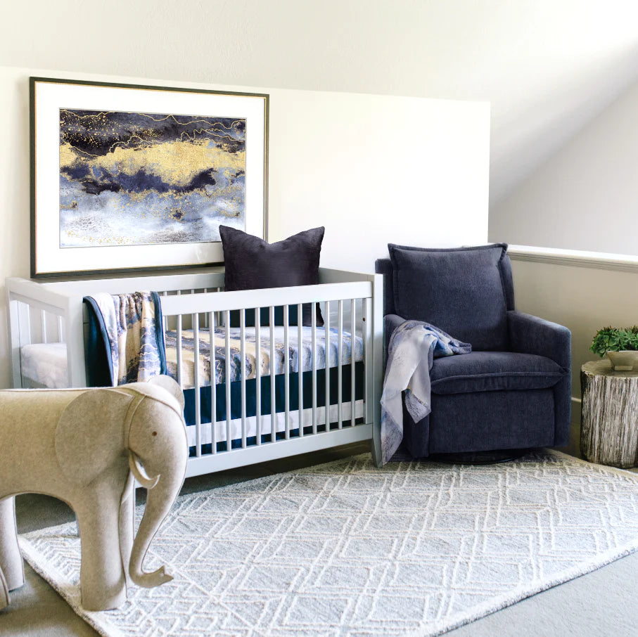 SOLID CRIB SKIRT - INDIGO